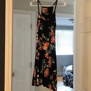 Black floral skater dress
